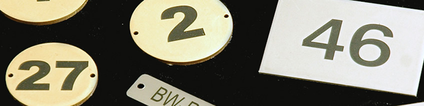Industrial Nameplates Numbered